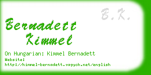 bernadett kimmel business card